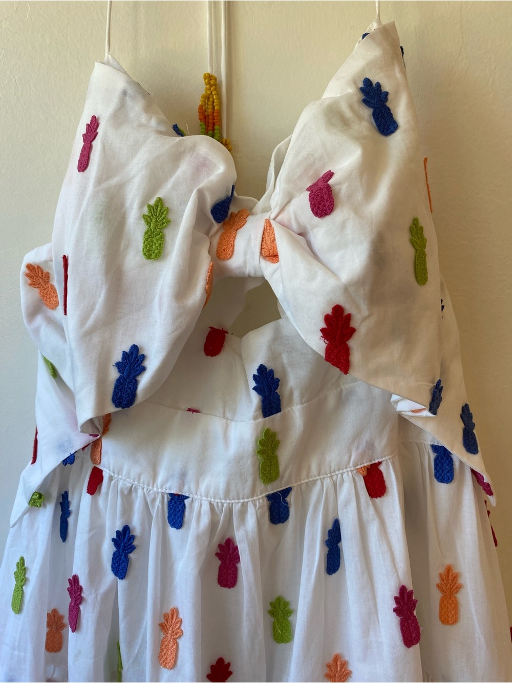 NWT Anthropologie FARM Rio Pineapple Multicolored Tiered Halter Midi Dress - Picture 5 of 7